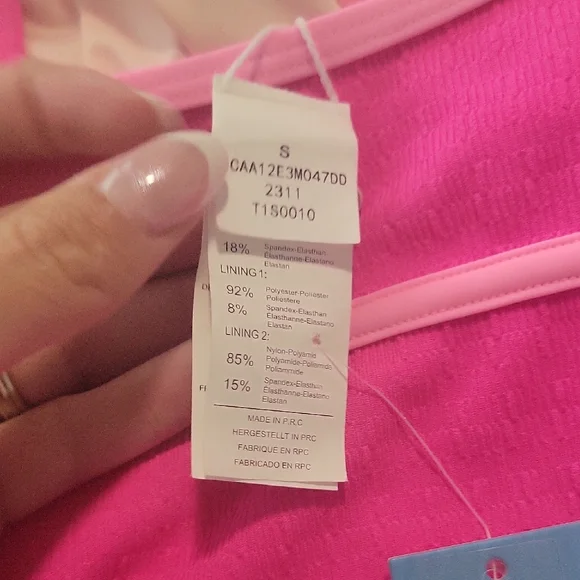 Cupshe | Plunging Pink Piped Tummy Control One-Piece - Picture 7 of 8